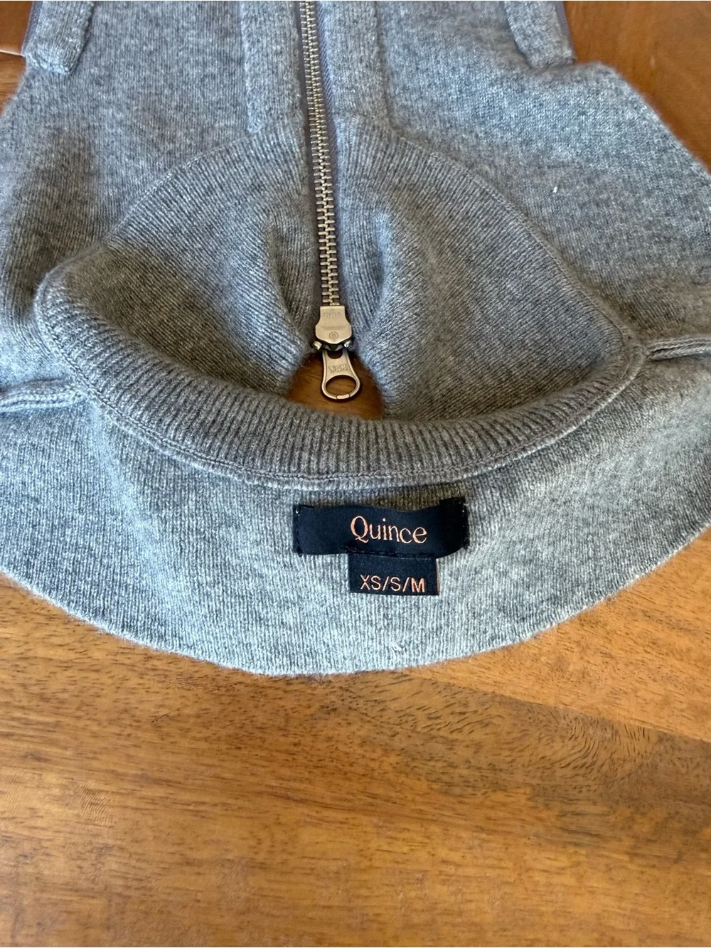 Quince 100% Mongolian Cashmere Ribbed Collar Blazer Insert/Dickey - Picture 8 of 8